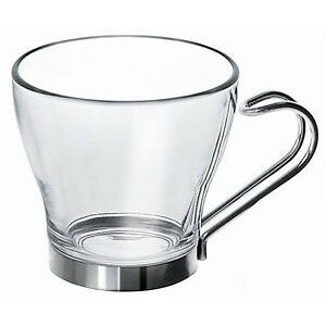 Metal handle glass espresso cup 110Ml