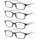 READING GLASSES 4 Pairs Stylish Quality Spring Hinge Readers Fashion Men and Women Glasses for Reading