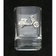 Cut transparent shot small glass motorcycle