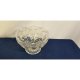 Shiny etched floral glass bowl with pedestal vintage