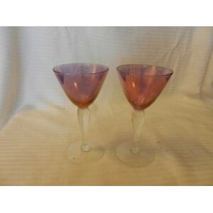 Small purple dry martini glass 5.5" high