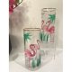 Hand drawn tropical flamingo highball glass