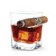 Creative whiskey glasses of red wine Cigar holding groove - Transparent