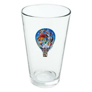 Hot air balloon in balloon novelty 16 ounce pint glass