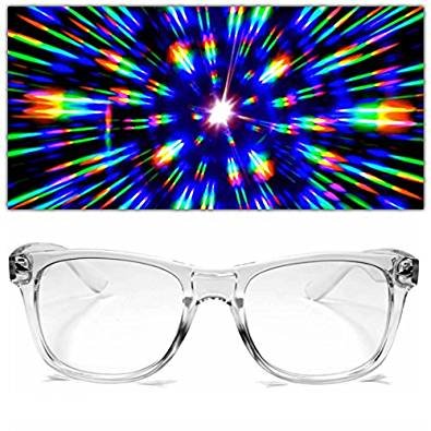 Ultimate Diffraction Glasses - 3D Prism Effect  Rainbow Kaleidoscope Style Rave Sunglasses