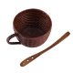 Handmade bamboo tea to drink coffee cups wooden spoon stir