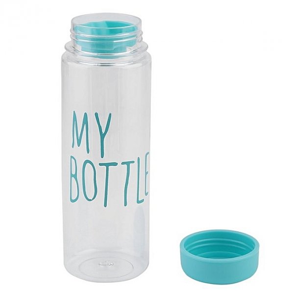 Plastic water bottle large capacity juice tea transparent blue