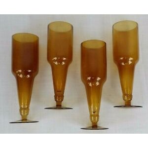 Amber high hollow rod wine glass 9 inches high