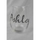 Monogram personalized stemless wine glass