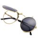 Vintage Round Flip Up Sunglasses for Men Women Juniors  Style Circle Sun Glasses