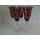 Amethyst purple blown glass, 5 tall flute stemware glass dried bulbs