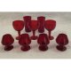 Ruby red hand blown glassware, highball glass