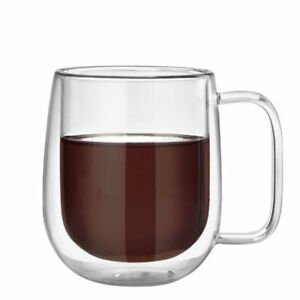 350ML thermally insulated double glass mugs transparent drinking cup