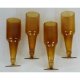 Amber high hollow rod wine glass 9 inches high