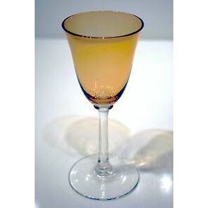 Glass aperitif in flower head crystal yellow honey