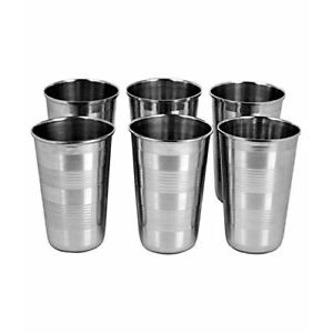 Stainless steel drinking mercury glass