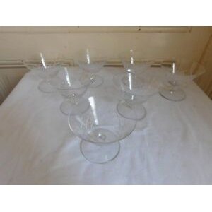 Glass champagne transparent carving