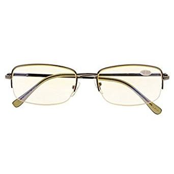 Anti Blue Rays,Reduce Eyestrain,Metal Frame Half-rim Computer Reading Glasses