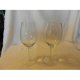 Transparent wine glass with etching abbreviation 7.5" high