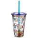 Straw and lid of unicorn drinking water cup