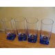 Retro 16 oz cup glass transparent glass cobalt blue square base