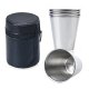 A set of four stainless steel coffee cup tea tumbler camping