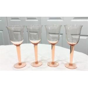 Vintage peach 8 oz wine glass