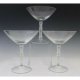 Vintage frosted glass bamboo stem wine glass