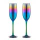 Rainbow Rainbow Metal Effect Champagne Glass Modern Dining Bar