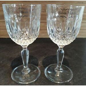 Pair of cut glass glasses