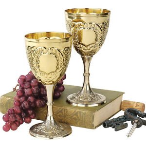 Brass vintage design wine glass