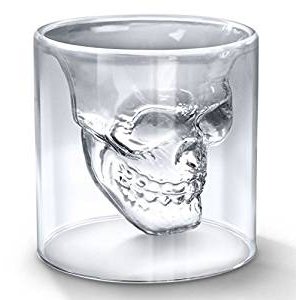 Hot pirate skull cup double glass crystal skull cup of red wine glass of spirits vodka bar supplies drinking cups