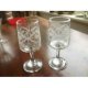 Vintage etched wine glass