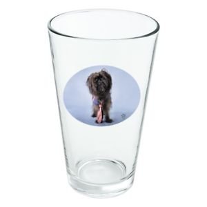 16 oz glass novelty dog