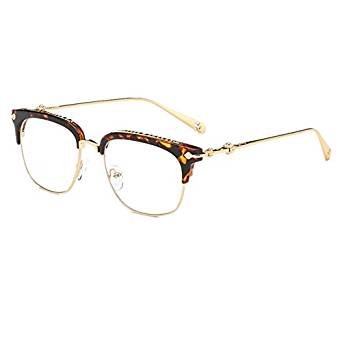 Unisex Vintage Classic Metal Glasses Frame With Clear Lenses