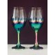 Rainbow metal effect wine glass glassware