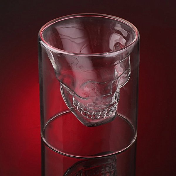 Magic cool clear head shot glass cup Halloween party gift ideas