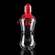 Moisturizing Bubble Bobble filtered water bottle of water outdoors hiking red