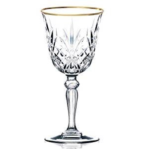 Siena collection of crystal wine glasses and gold bracelet