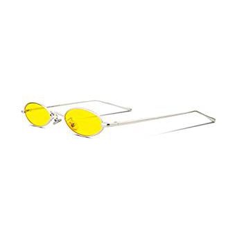 Vintage Small Sunglasses Oval Slender Metal Frame Candy Colors