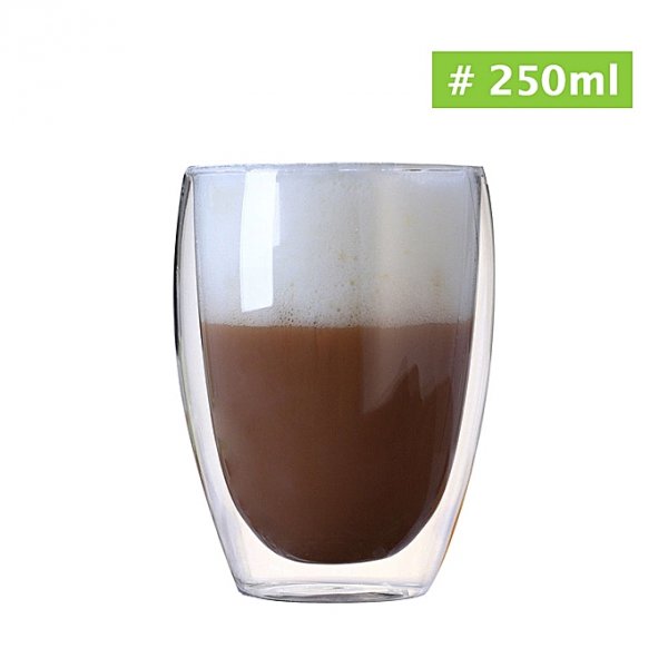 Double cup coffee cup glass coffee pot glass beverage containers Restaurant