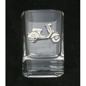 Cut transparent shot small glass motorcycle