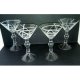 Transparent glass toasted martini glass geometric white line