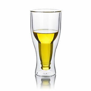 300ML Transparent heat-resistant double wall glass beer mug creative cup of tea