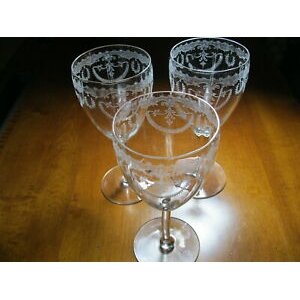 Vintage etching daily water glass goblet goblet