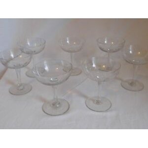 Crystal glass champagne art deco crystal engraving