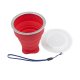 Outdoor portable collapsible metal ring transparent cover cup creative