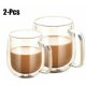 Heat-resistant double wall glass tea latte drinking cup