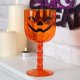 Halloween Orange Pumpkin Plastic Wine Drink Glass Party