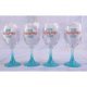 Gradient blue glass wine glass stems Bar